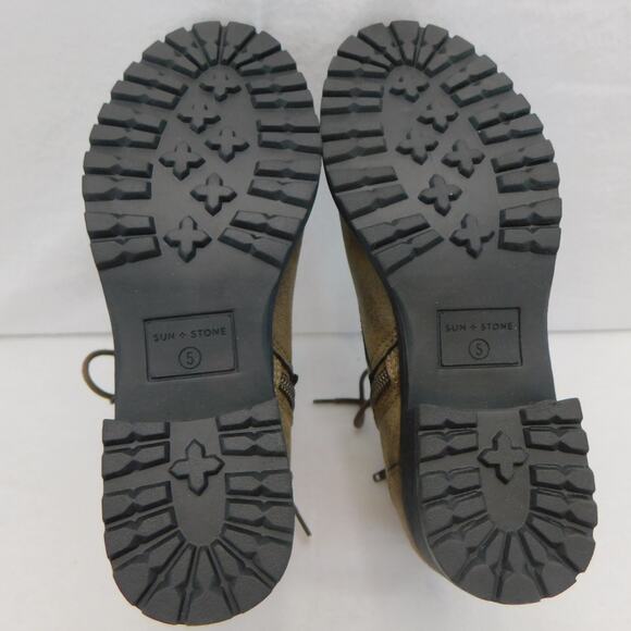 Sun Stone Women's Frankiee Lace-up Zipper Ankle Boots Taupe Size 5 New - Picture 6 of 9